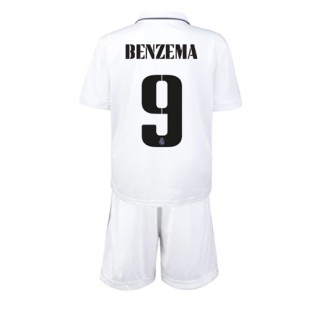 Real Madrid Karim Benzema #9 Hemmaställ Barn 2022-23 Korta ärmar (+ Korta byxor)